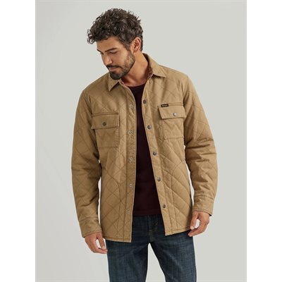 WRANGLER MEN REVERSIBLE QUILTED JACKET IN CLAY SMALL