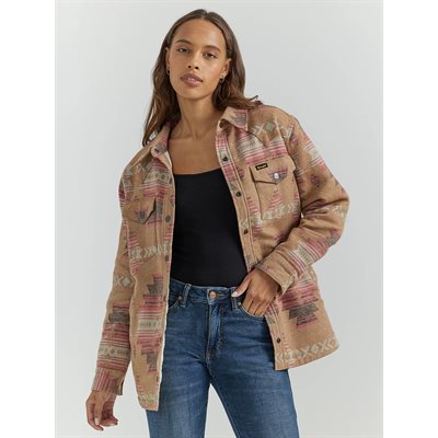 JACKET WRANGLER FEMME SHACKET AZTEC BRUN / TAN SMALL