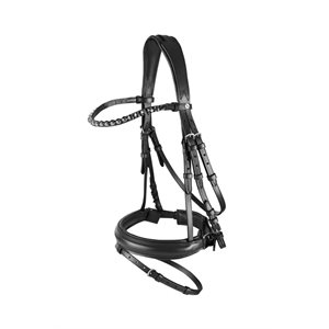 HORZE BRIDLE ERGONOMIC CRYSTAL BROWBAND BLACK 