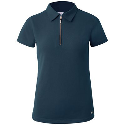 CHANDAIL POLO HORZE LIA EN COTON ORGANIC AVEC ZIP BLEU FONCÉ 6