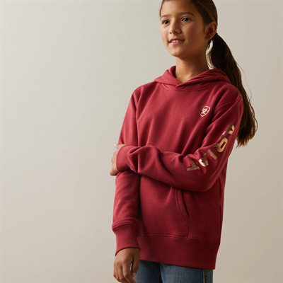 HOODIE ARIAT ENFANT REAL ROUGE LOGO OR GR:XLARGE