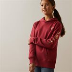 YOUTH HOODIE REAL ARM LOGO HOOD EARTH RED SZ.SMALL