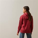 HOODIE ARIAT ENFANT REAL ROUGE LOGO OR GR:LARGE