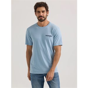 WRANGLER MEN T-SHIRT LONG LIVE COWBOYS LIGHT BLUE 