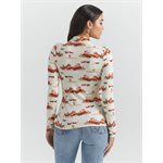 WRANGLER WOMAN LS SWEATER BEIGE / DESERT PRINT SMALL