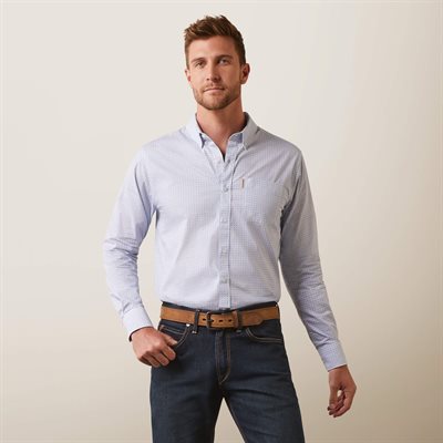 CHEMISE ARIAT HOMME MEDALLION BLEU / BLANC SMALL