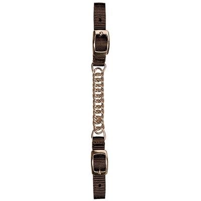 FLAT LINK NYLON CURB STRAP CHAIN BROWN