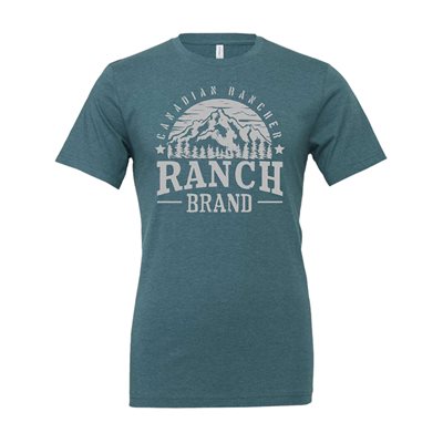 RANCH BRAND T-SHIRT MEN TEAL SZ.XLARGE