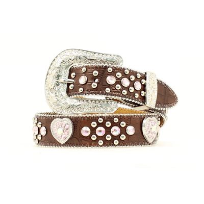 ANGEL RANCH BROWN BELT PINK BLING SZ.26