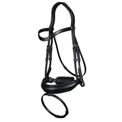 DY'ON MATTE LARGE CRANK NOSEBAND FLASH BRIDLE NEW.EN.COL.BK FUL