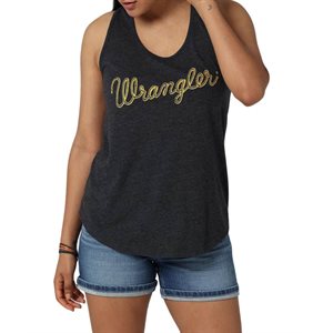 WRANGLER TANK TOP WOMEN BLACK ROPE LOGO