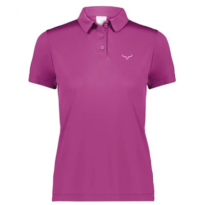 CHANDAIL POLO FEMME RANCH BRAND FUSHIA LOGO ROSE SMALL