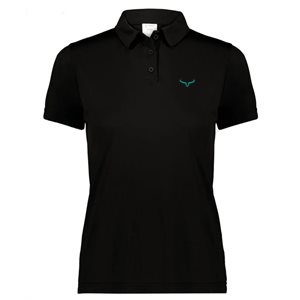 CHANDAIL POLO FEMME RANCH BRAND NOIR LOGO TURQUOISE