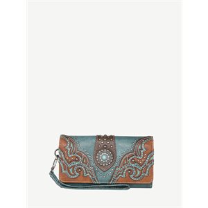 PORTEFEUILLE FEMME MONTANA WEST BRUN / TURQUOISE CONCHO