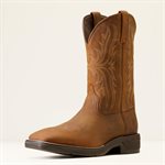 WESTERN ARIAT MEN BOOTS RIDGEBACK OILY DISTRESSED TAN 13EE