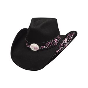 CHAPEAU DE COWBOY BULLHIDE ROCKIN THE BEAT NOIR / ROSE