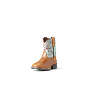 LIL'STOMPERS ARIAT FILLE ROUNDUP TAN / TURQUOISE 
