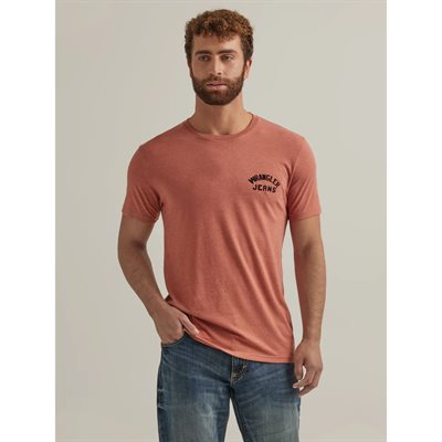 WRANGLER COWBOY JEAN MEN T SHIRT RUST SMALL