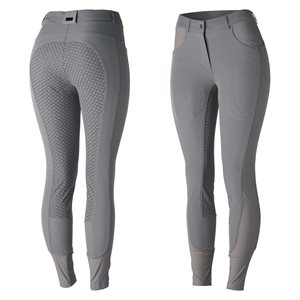 HORZE WOMENS SAPHIRA VENTILATED FULL SEAT BREECHES GREY 22