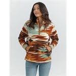 WRANGLER SHERPA PULLOVER LADY BROWN AZTEC WITH ZIP XXLARGE