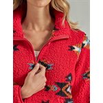 WRANGLER SHERPA PULLOVER WOMEN AZTEC RED SZ.M