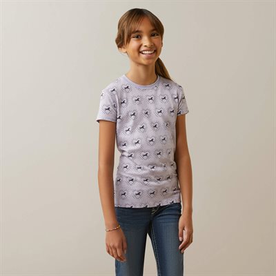 T-SHIRT ARIAT ENFANT SO LOVE LILAS / NOIR UNISEX GR:LARGE