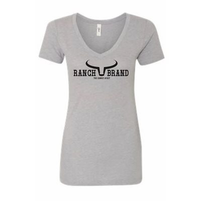 RANCH BRAND T-SHIRT WOMEN SPIRIT BLACK GREY LARGE