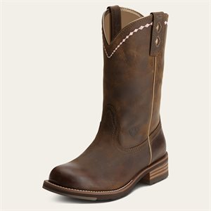 WESTERN BOOTS ARIAT UNBRIDLED ROPER DISTRESSED BROWN 