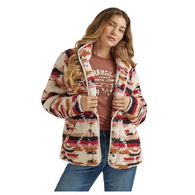 WRANGLER SHERPA PULLOVER WOMEN AZTEC RASPBERRY SZ.L