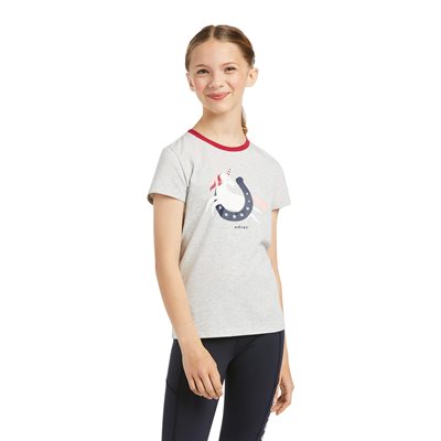 T-SHIRT ARIAT ENFANT UNICORN MOON HEATHER GREY LARGE / 12