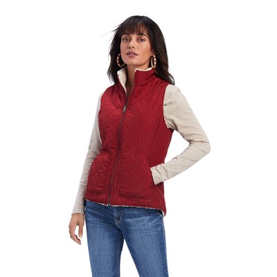 VESTE ARIAT REVERSIBLE SANS MANCHE DILON ROUGE LARGE