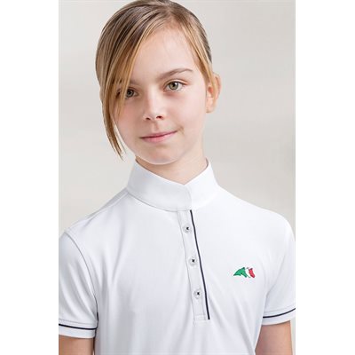 EQUILINE COMPETITION POLO SHIRT SELENA SHORT SLEEVES BLANC XS