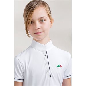 EQUILINE COMPETITION POLO SHIRT SELENA SHORT SLEEVES BLANC
