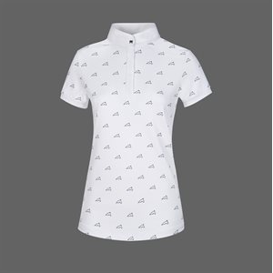 CHEMISE EQUILINE PLUM BLANCHE AVEC CHEVAUX MARINE 