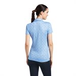 WOMENS ARIAT MOTIF SS POLO FULL CHEEK PRINT / BABY BLUE SMALL