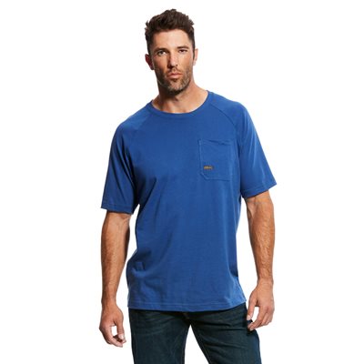 ARIAT T-SHIRT MEN'S REBAR SS COTTON STRONG METAL BLUE XXLARGE