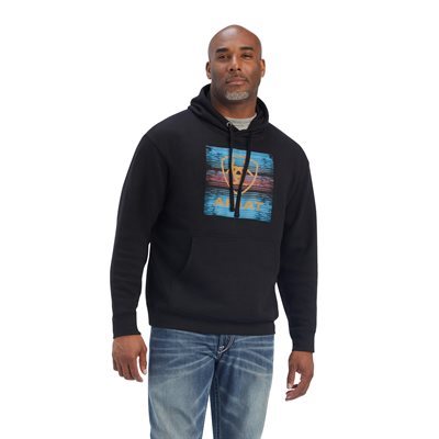 ARIAT MEN'S SERAPE BLOCK SWEATSHIRT BLACK MEDIUM