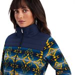 ARIAT WOMEN'S PRESCOTT FLEECE JACKET NAVY SONORAN PRINT MEDIUM