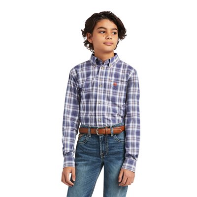 BOYS PRO DIEGO CLASSIC LONG SLEEVE SHIRT BLUE INDIGO LARGE