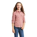 GIRLS R.E.A.L ANTIQUE RUBIA LS SHIRT PLAID MEDIUM