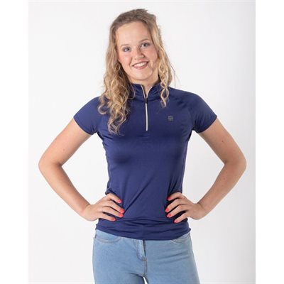 SPORT SHIRT NOELLA QHP SHORT SLEEVE WITH ZIP NAVY XSMALL