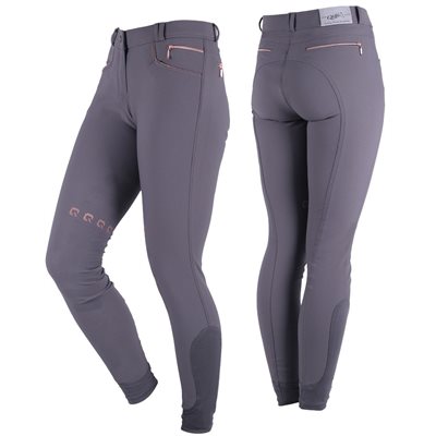 QHP BREECHES SAONA SILICON GRIP FULL SEAT GREY / ROSE GOLD 30