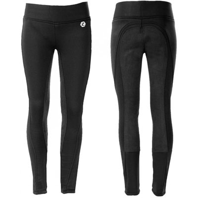 BREECHES HORZE ACTIVE KIDS FULL SEAT WINTER TIGHTS BLACK XS