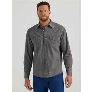 WRANGLER MEN LS SHIRT VINTAGE GRAY 