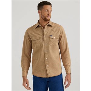 WRANGLER MEN LS SHIRT VINTAGE TAN