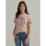 WRANGLER WOMAN T SHIRT LIVE FREE 1947 DUSTY ROSE SZ.S