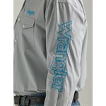 WRANGLER SHIRT MEN LOGO TEAL / GREY SMALL