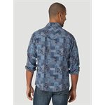 CHEMISE WRANGLER HOMME RETRO PREM SNAP BLEU / MOTIF BLEU GR:L