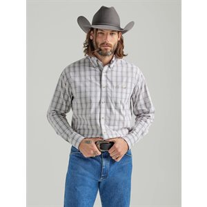 WRANGLER SHIRT MEN GEORGE STRAIT WHITE / GREEN 