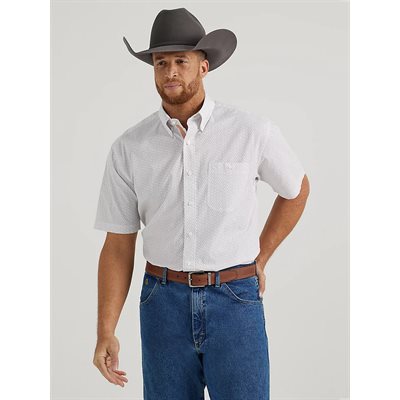 CHEMISE WRANGLER HOMME MANCHE COURTE BLANC IMPRIMÉ GR.L